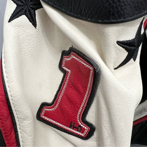 Harley-Davidson Black, Red, and White Leather Jacket - Picture 4 of 16